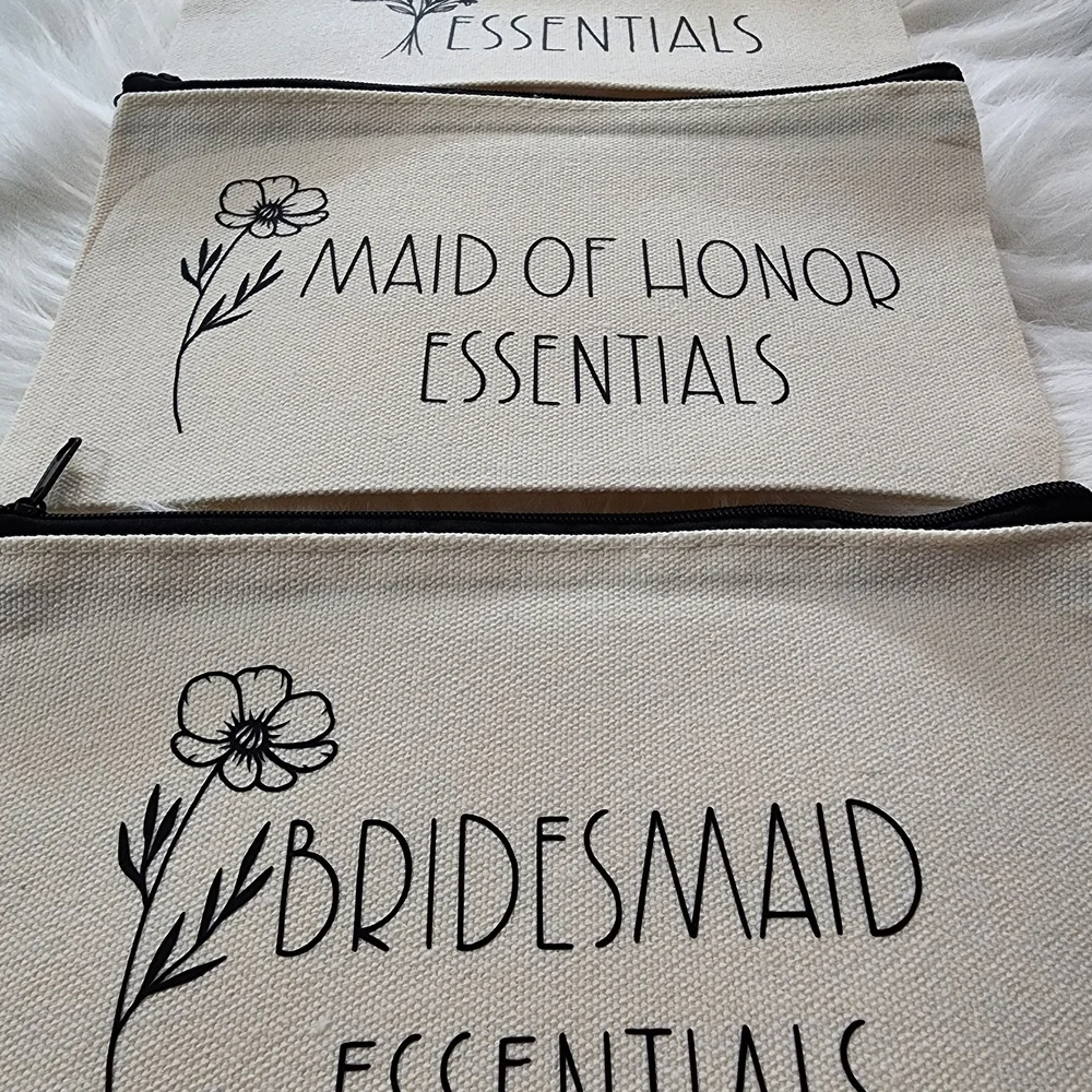 Bridal Party Essentials Pouches Set Of 3 - Picture 2 of 7